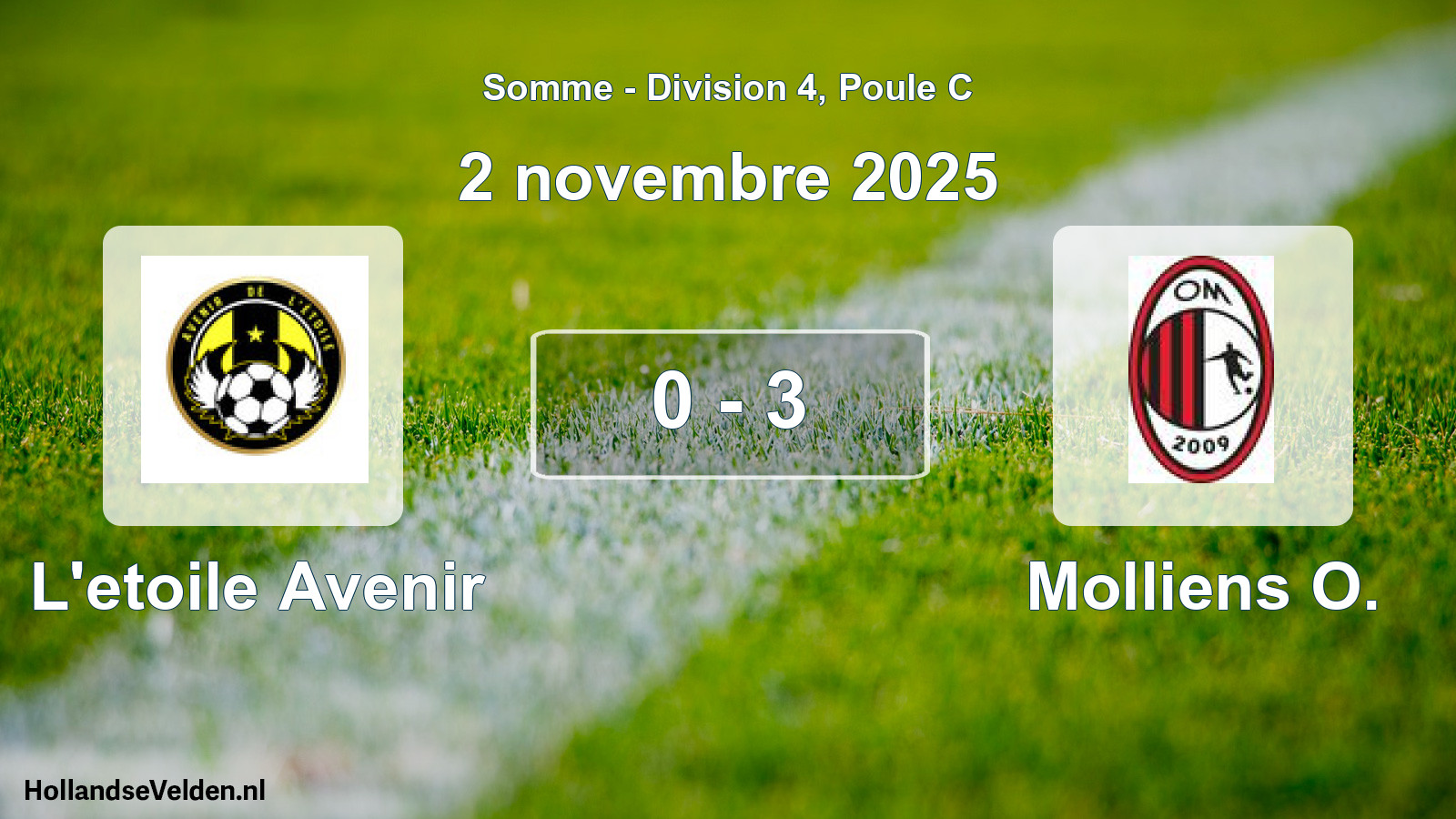 Match joué: L'etoile Avenir - Molliens O. 0 - 3 (2 novembre 2025)