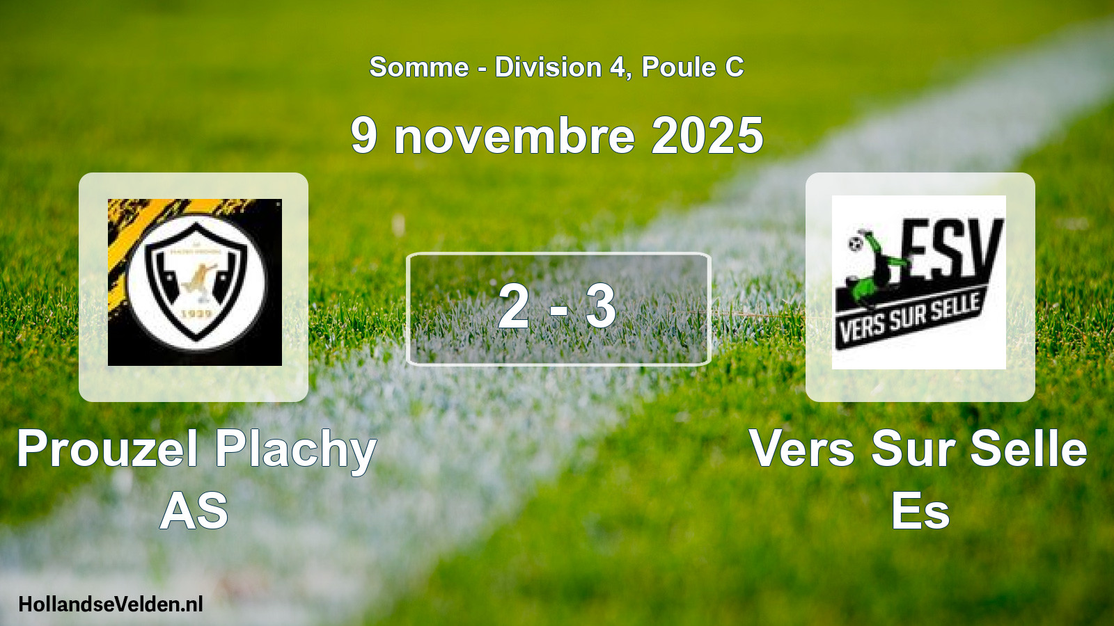 Match joué: Prouzel Plachy AS - Vers Sur Selle Es 2 - 3 (9 novembre 2025)