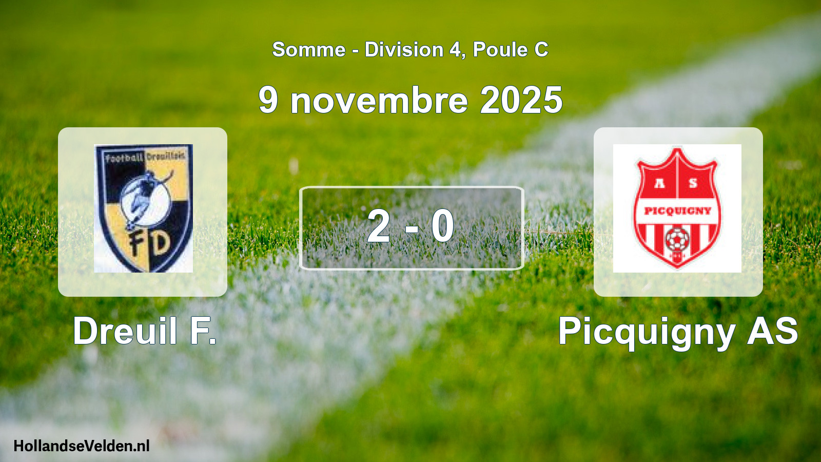 Match joué: Dreuil F. - Picquigny AS 2 - 0 (9 novembre 2025)