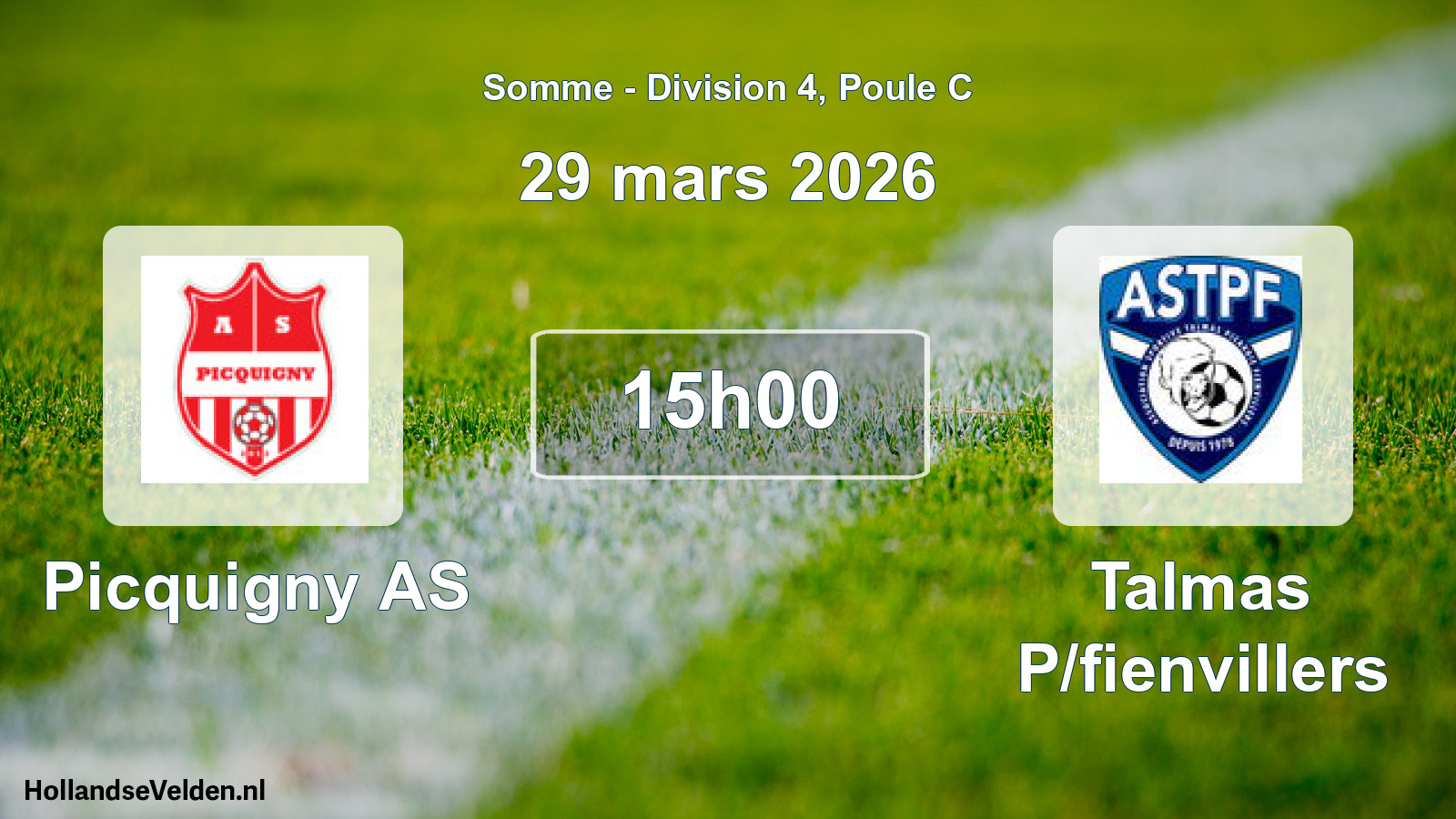 Match programmé: Picquigny AS - Talmas P/fienvillers (29 mars 2026)