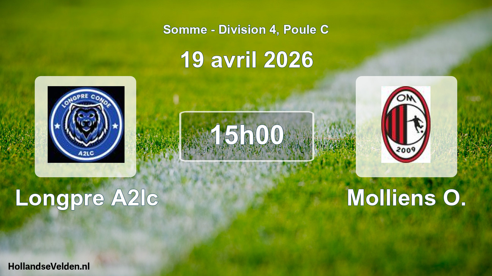 Scheduled Match: Longpre A2lc - Molliens O. (19 April 2026)