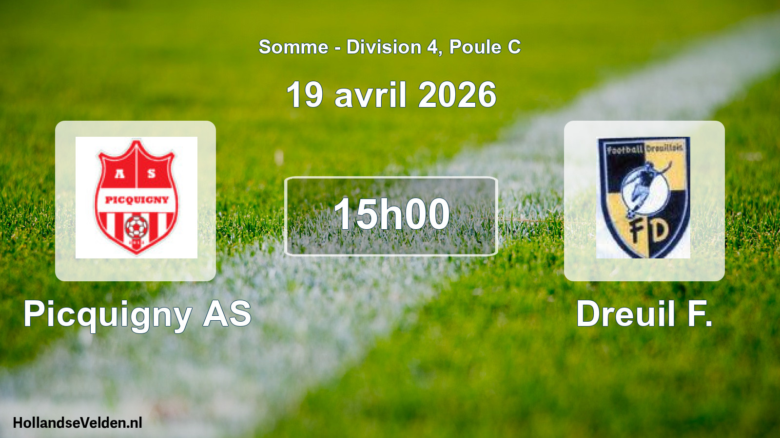 Match programmé: Picquigny AS - Dreuil F. (19 avril 2026)