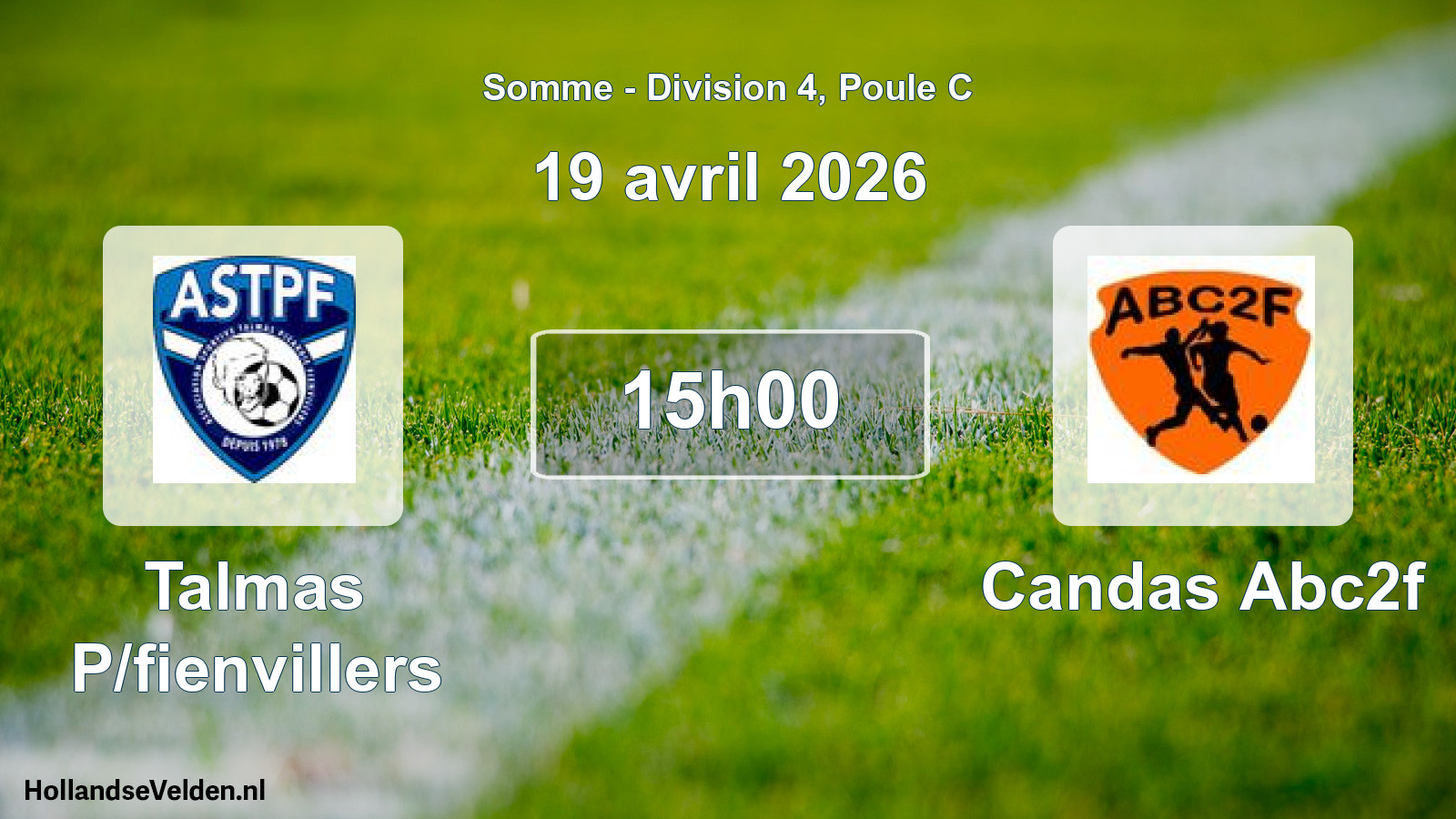 Geplande wedstrijd: Talmas P/fienvillers - Candas Abc2f (19 april 2026)