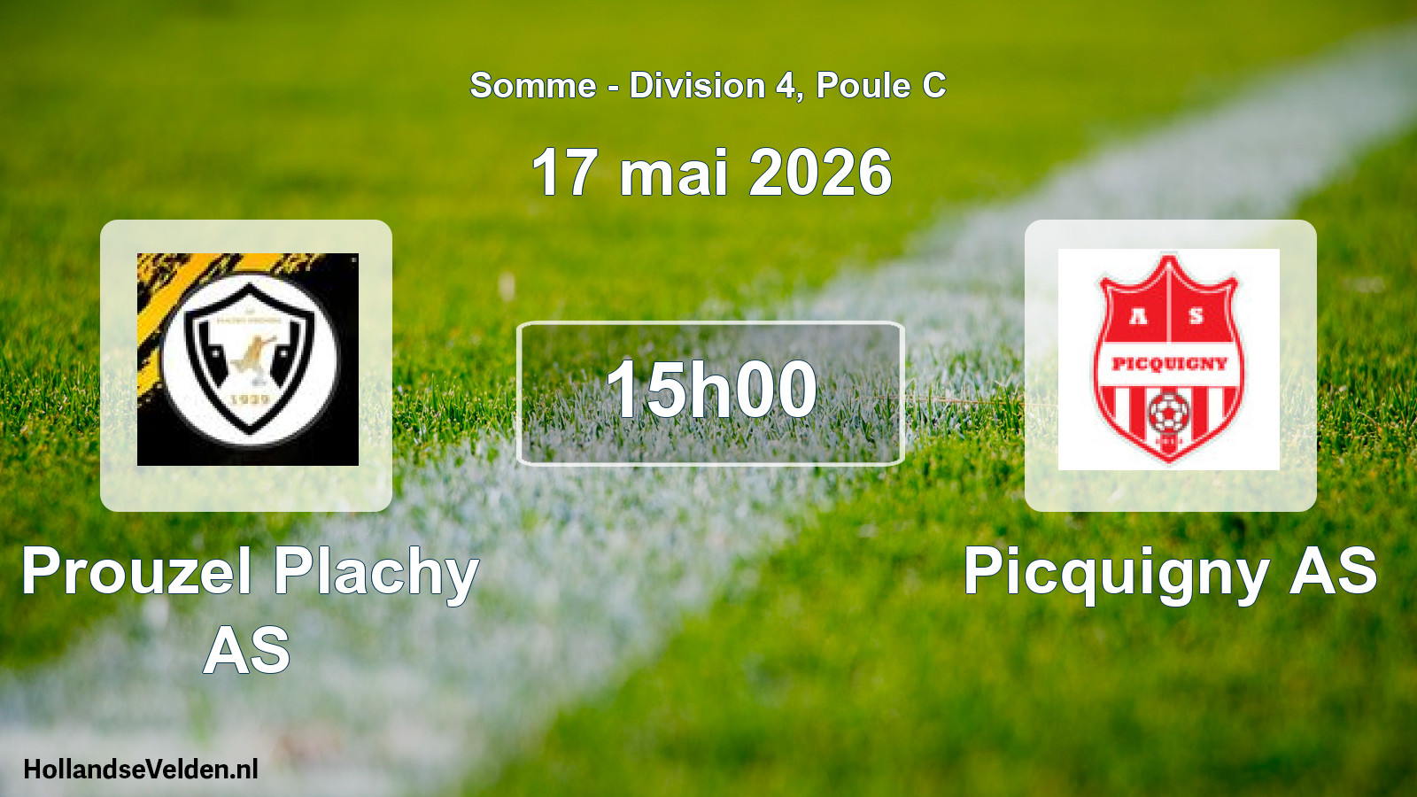 Match programmé: Prouzel Plachy AS - Picquigny AS (17 mai 2026)