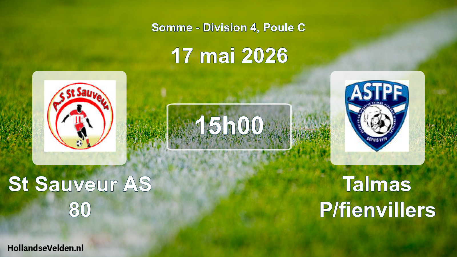 Match programmé: St Sauveur AS 80 - Talmas P/fienvillers (17 mai 2026)