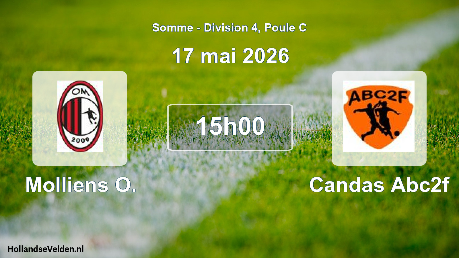 Match programmé: Molliens O. - Candas Abc2f (17 mai 2026)