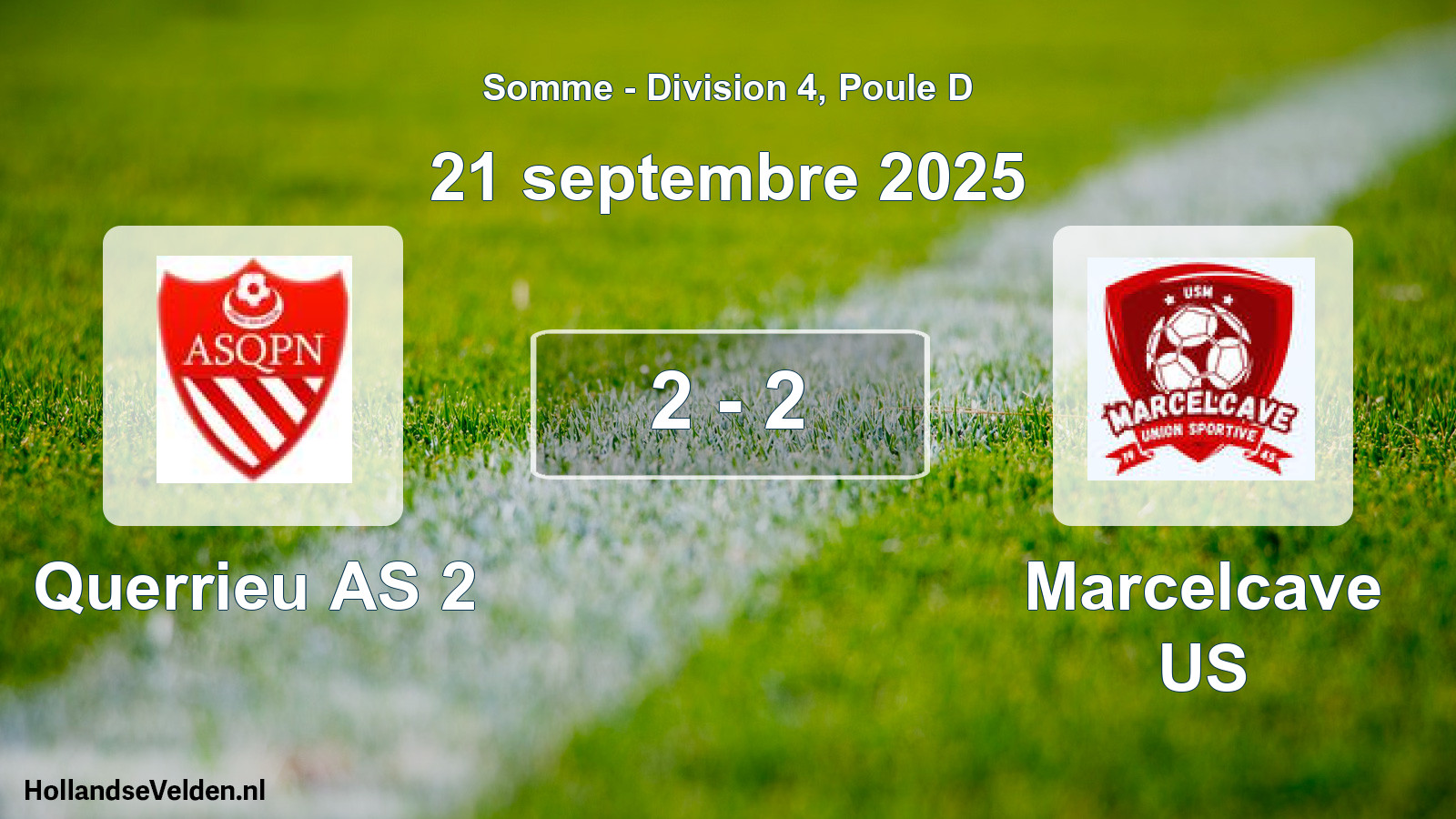 Match joué: Querrieu AS 2 - Marcelcave US 2 - 2 (21 septembre 2025)