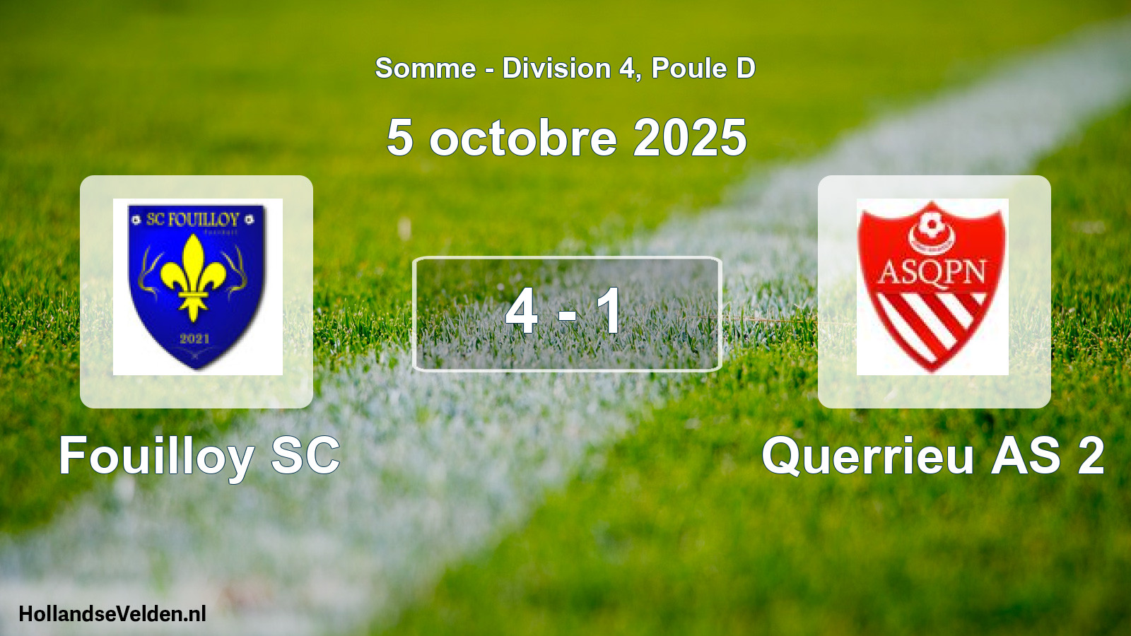 Match joué: Fouilloy SC - Querrieu AS 2 4 - 1 (5 octobre 2025)