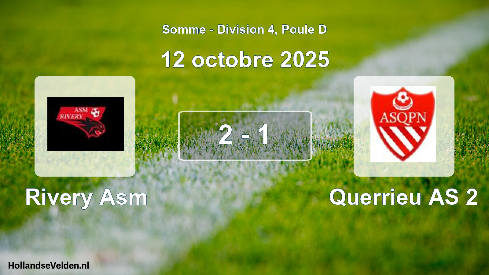 Total number of matches played: Rivery Asm - Querrieu AS 2 2 - 1 (12 October 2025)