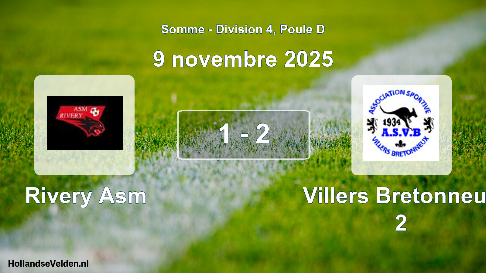 Gespeelde wedstrijd: Rivery Asm - Villers Bretonneux 2 1 - 2 (9 november 2025)