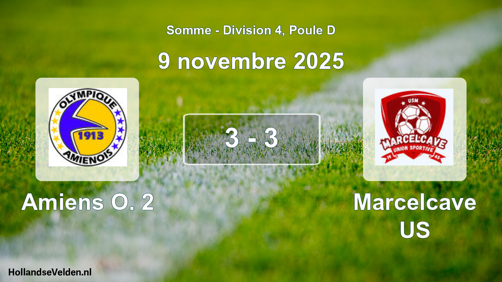 Gespeelde wedstrijd: Amiens O. 2 - Marcelcave US 3 - 3 (9 november 2025)