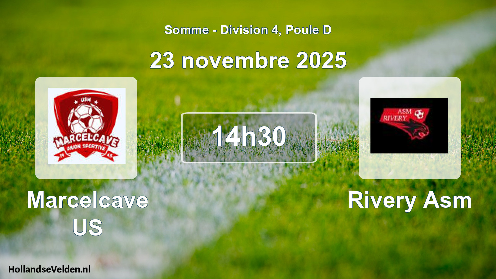 Match programmé: Marcelcave US - Rivery Asm (23 novembre 2025)