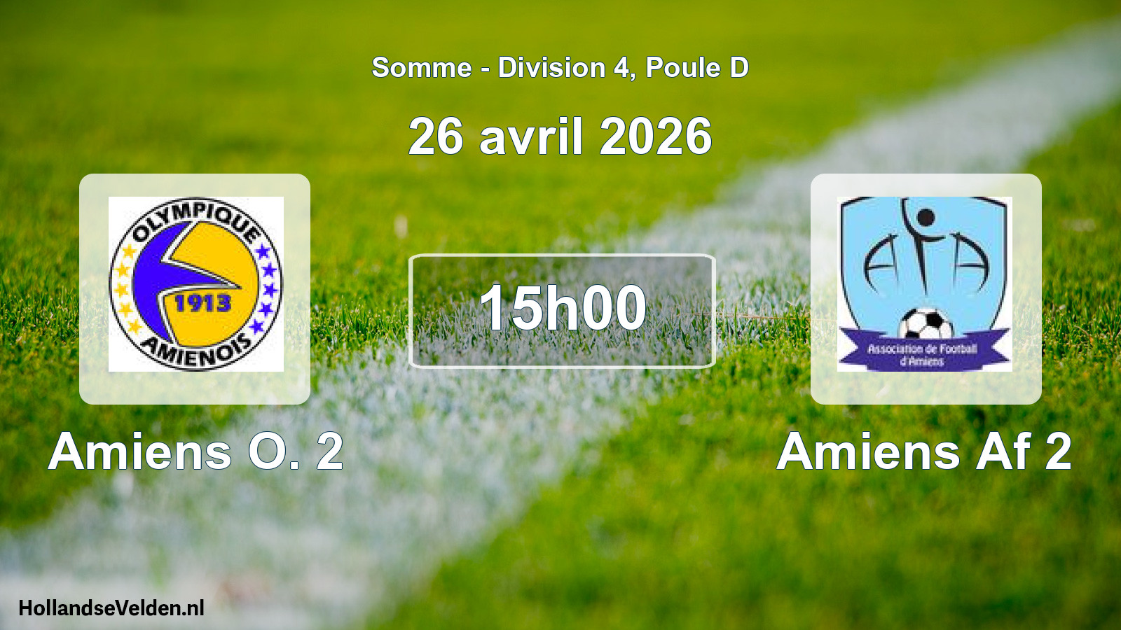 Geplande wedstrijd: Amiens O. 2 - Amiens Af 2 (26 april 2026)