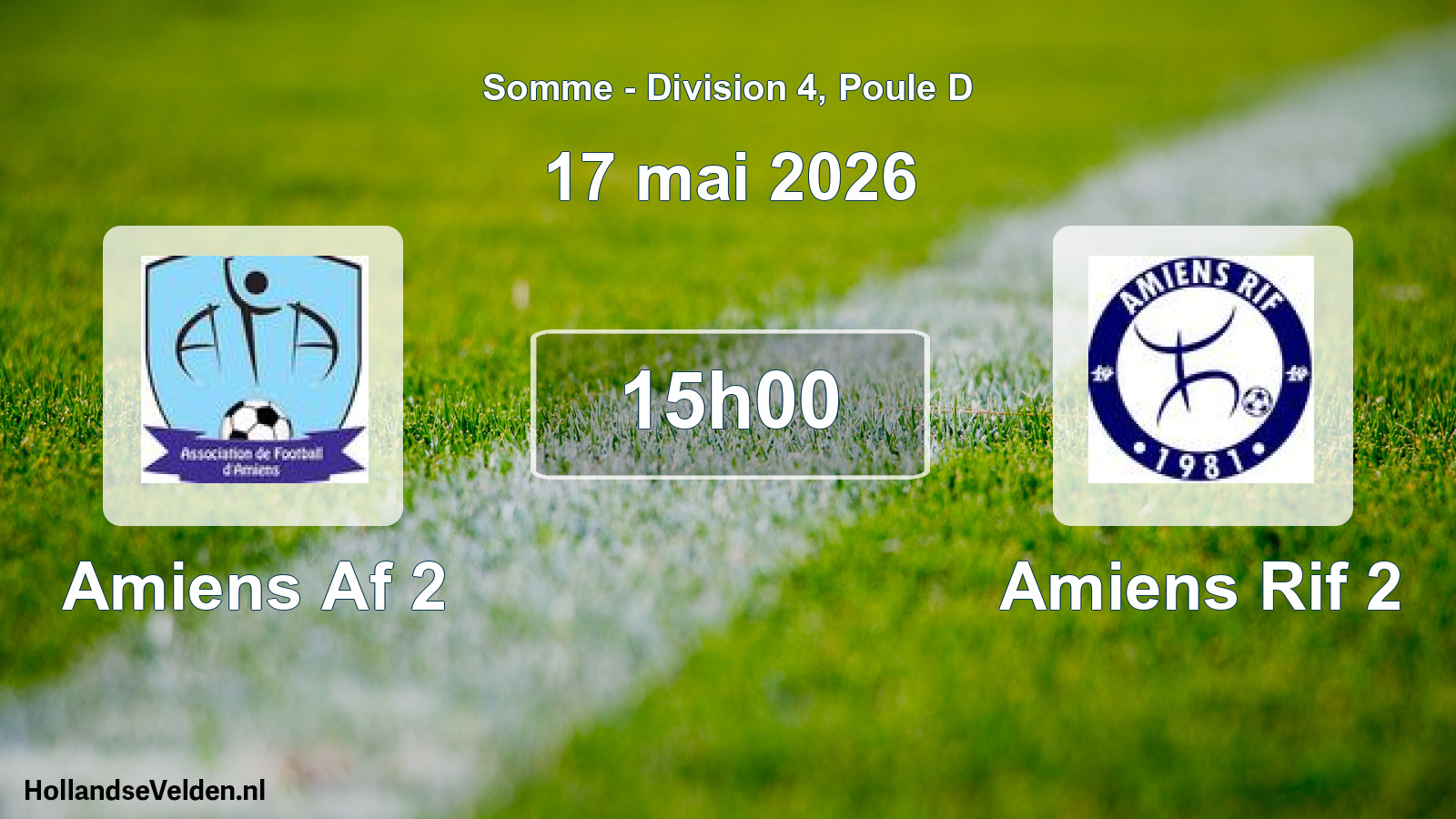 Match programmé: Amiens Af 2 - Amiens Rif 2 (17 mai 2026)