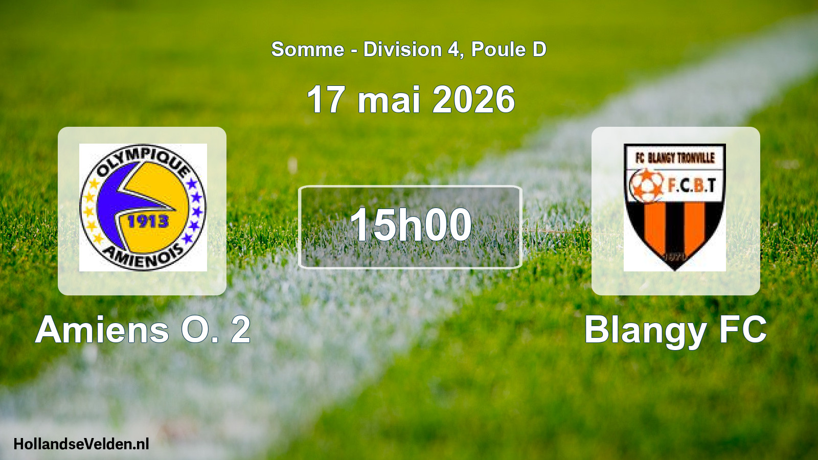 Geplande wedstrijd: Amiens O. 2 - Blangy FC (17 mei 2026)