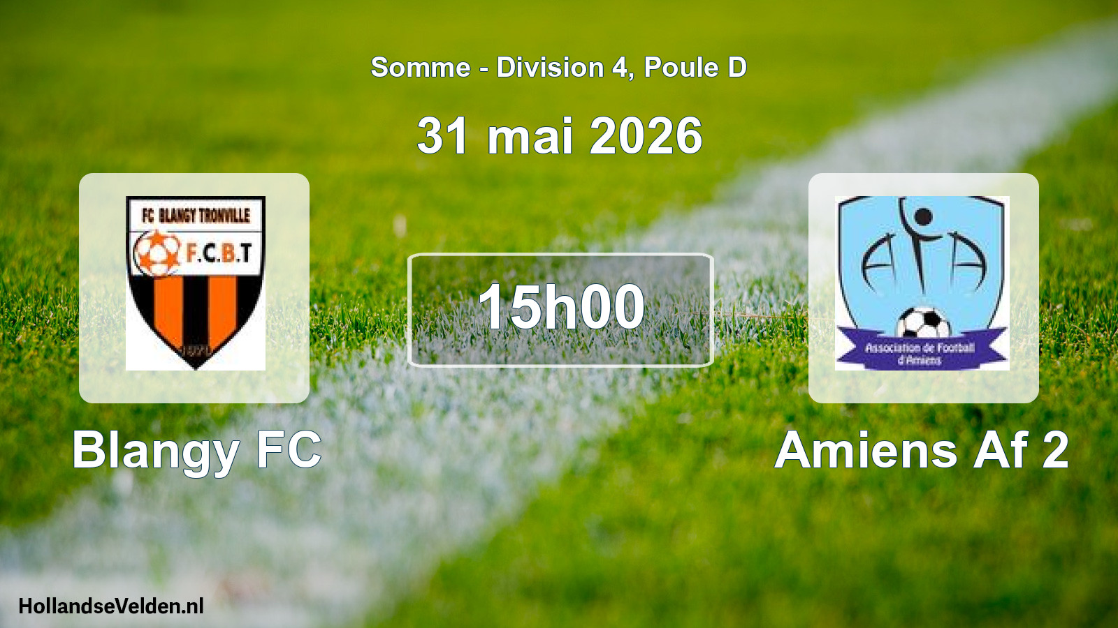 Match programmé: Blangy FC - Amiens Af 2 (31 mai 2026)