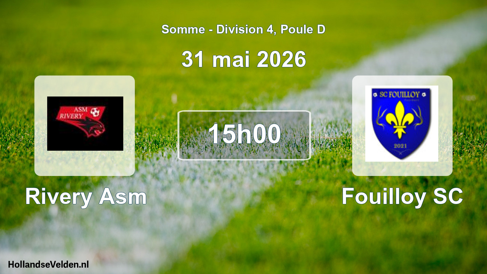 Scheduled Match: Rivery Asm - Fouilloy SC (31 May 2026)