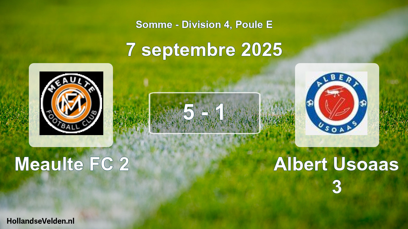 Match joué: Meaulte FC 2 - Albert Usoaas 3 5 - 1 (7 septembre 2025)