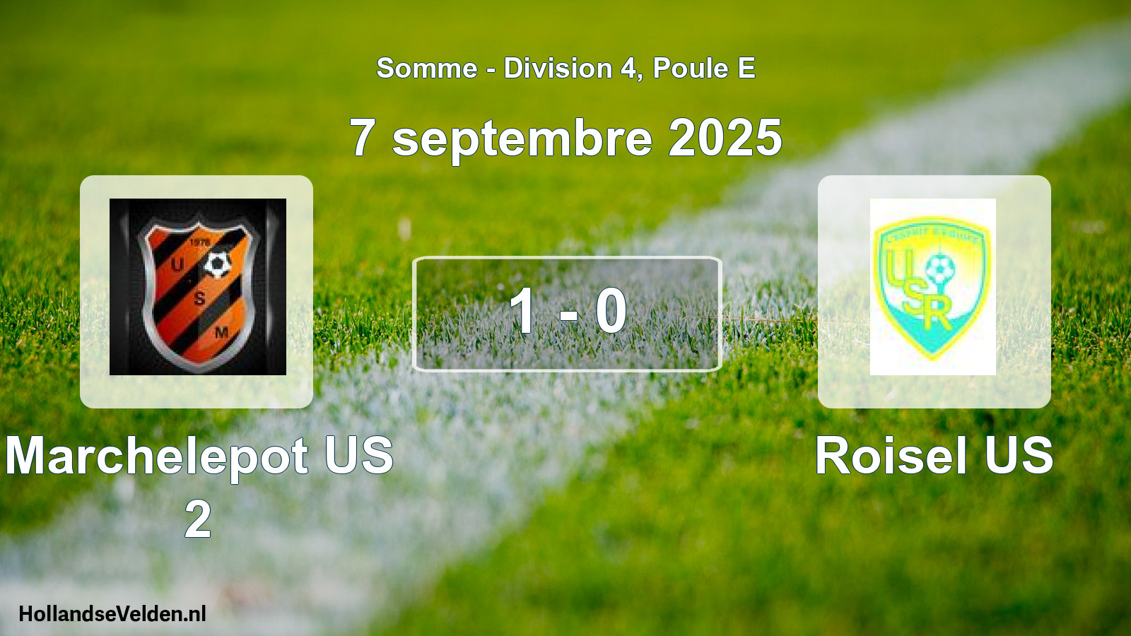 Total number of matches played: Marchelepot US 2 - Roisel US 1 - 0 (7 September 2025)