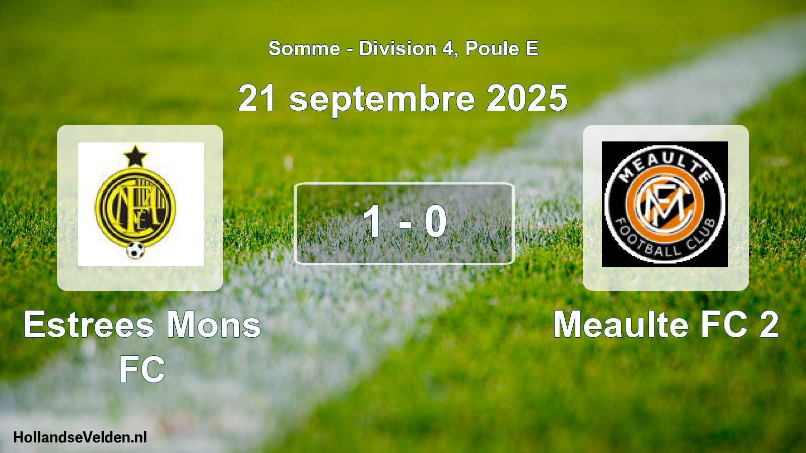 Gespeelde wedstrijd: Estrees Mons FC - Meaulte FC 2 1 - 0 (21 september 2025)