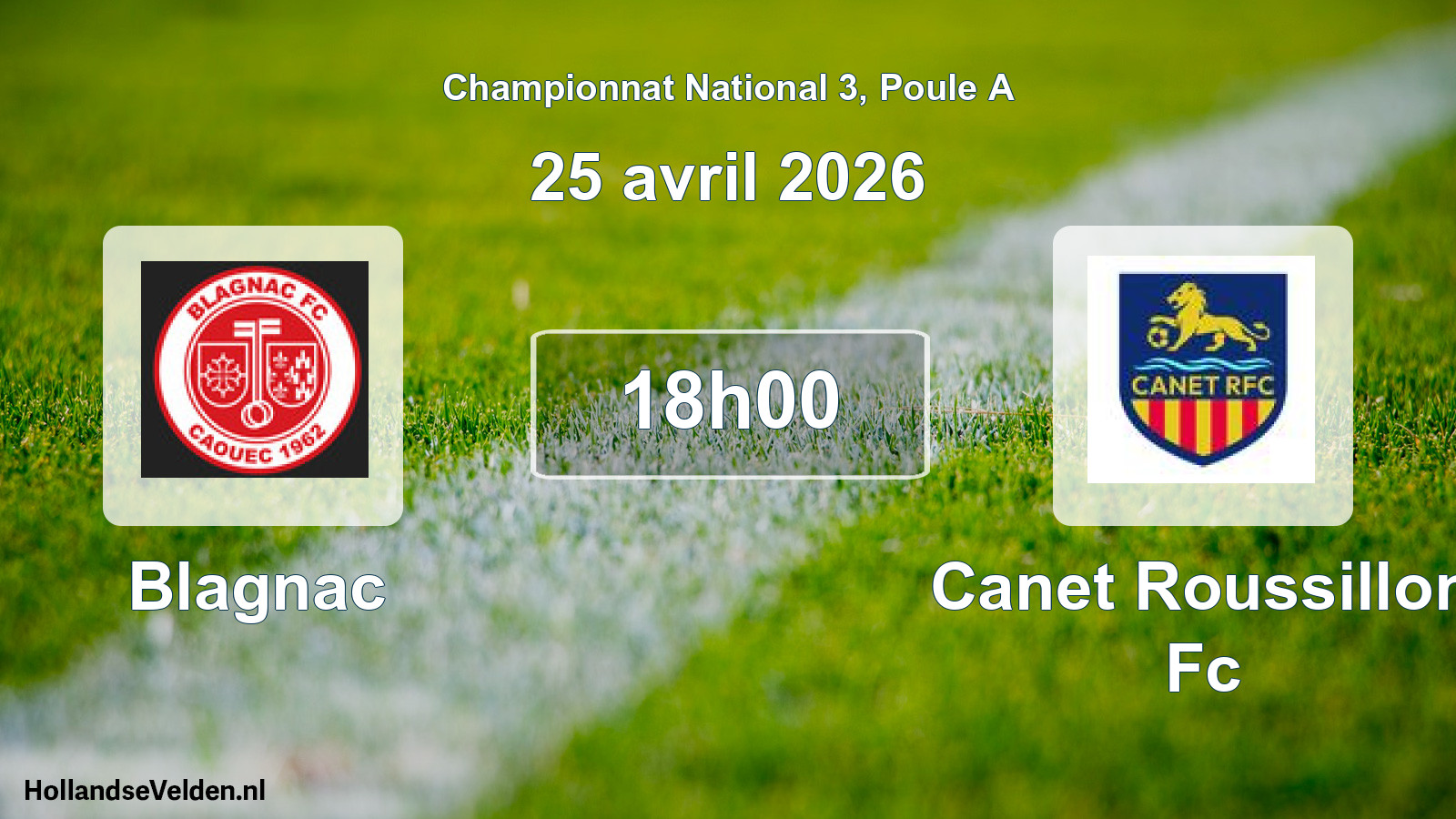 Scheduled Match: Blagnac - Canet Roussillon Fc (25 April 2026)