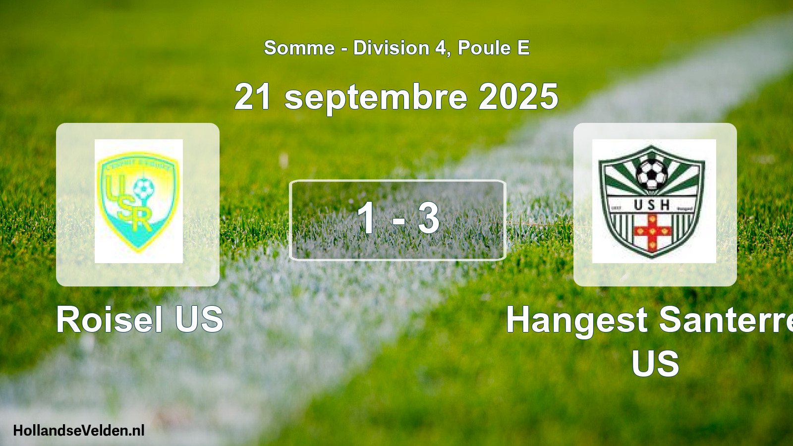 Gespeelde wedstrijd: Roisel US - Hangest Santerre US 1 - 3 (21 september 2025)