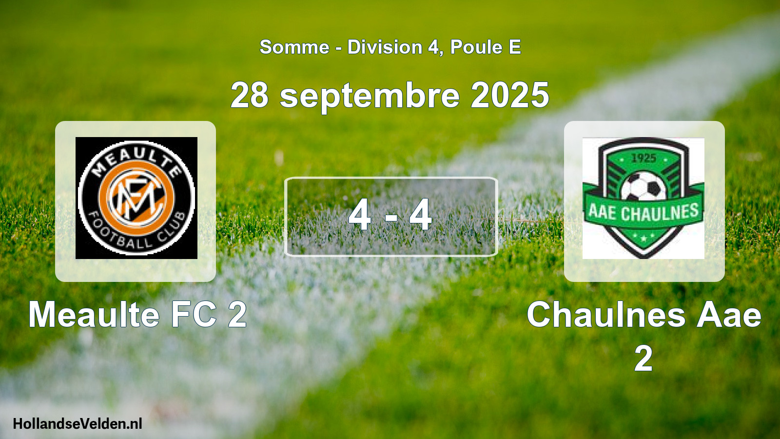 Match joué: Meaulte FC 2 - Chaulnes Aae 2 4 - 4 (28 septembre 2025)