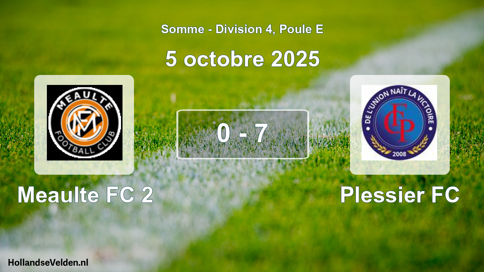 Gespeelde wedstrijd: Meaulte FC 2 - Plessier FC 0 - 7 (5 oktober 2025)