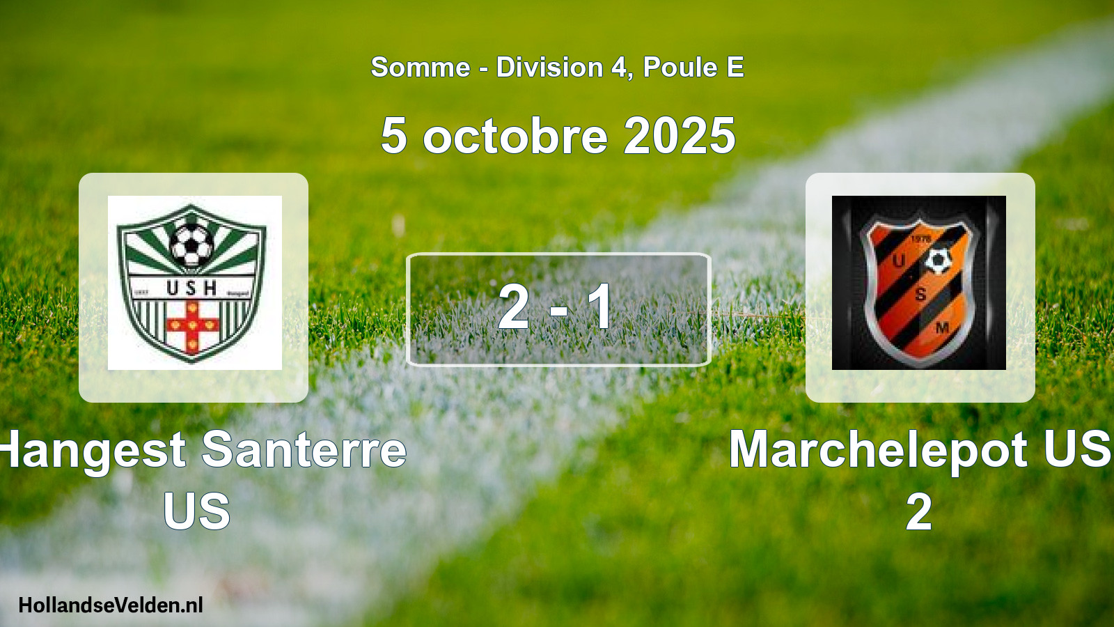 Match joué: Hangest Santerre US - Marchelepot US 2 2 - 1 (5 octobre 2025)
