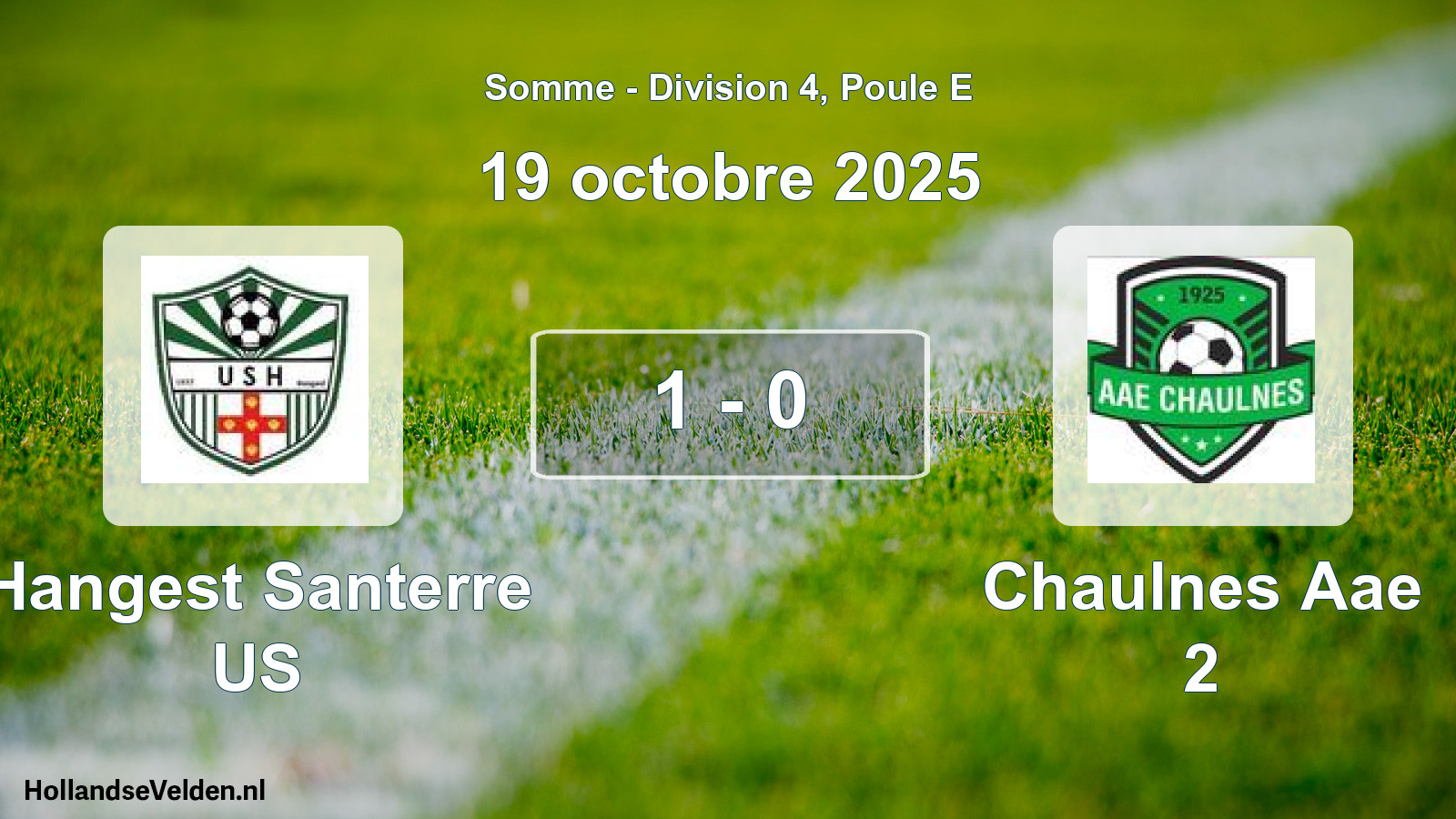 Match joué: Hangest Santerre US - Chaulnes Aae 2 1 - 0 (19 octobre 2025)