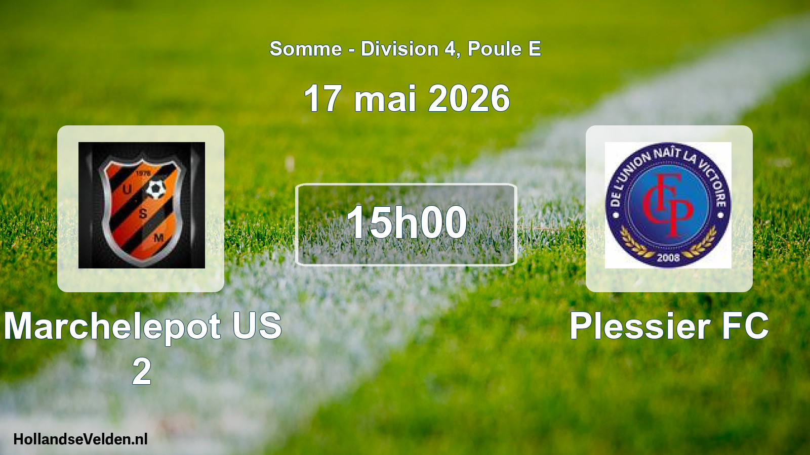 Match programmé: Marchelepot US 2 - Plessier FC (17 mai 2026)