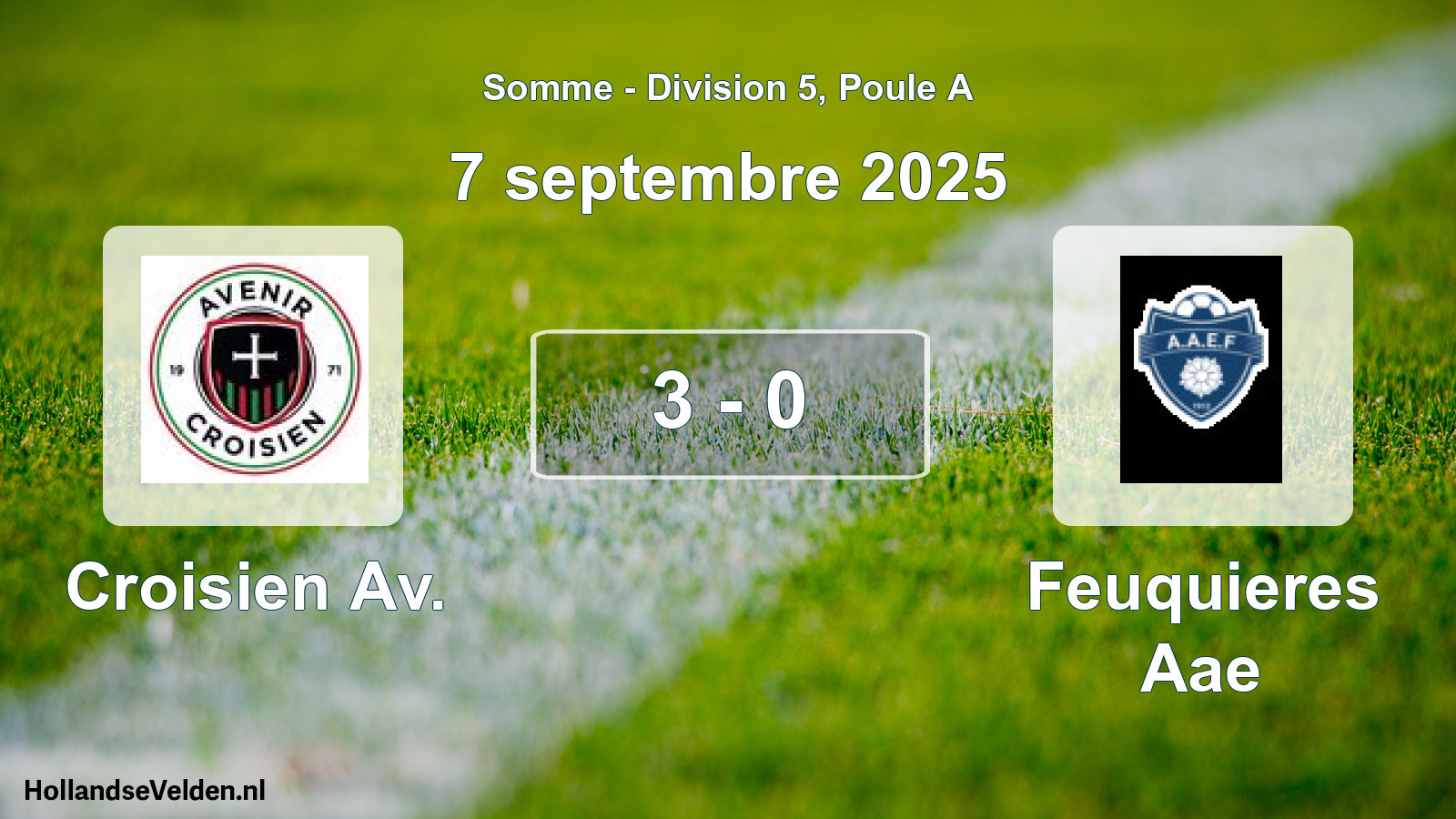 Match joué: Croisien Av. - Feuquieres Aae 3 - 0 (7 septembre 2025)