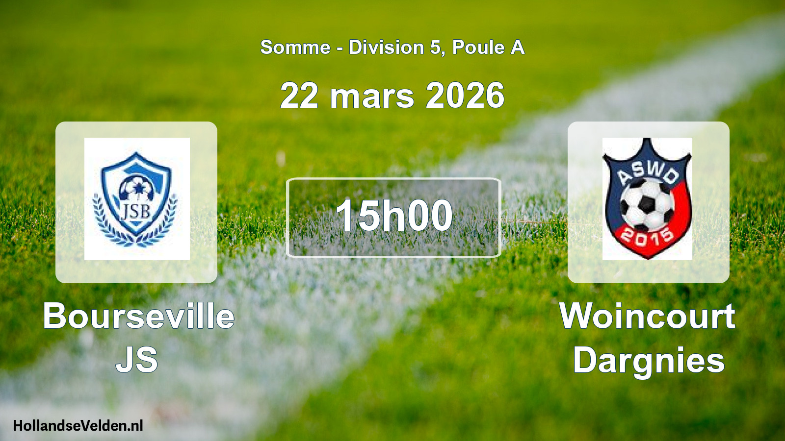 Geplande wedstrijd: Bourseville JS - Woincourt Dargnies (22 maart 2026)