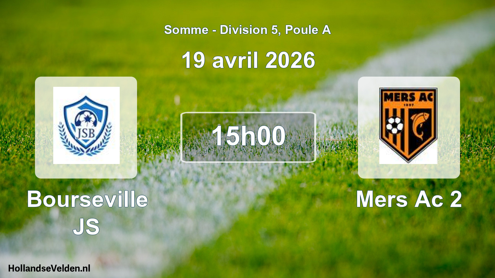 Match programmé: Bourseville JS - Mers Ac 2 (19 avril 2026)