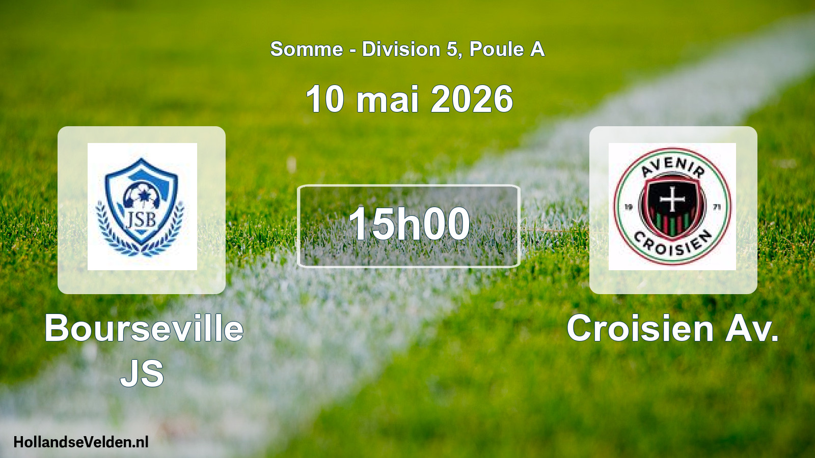 Match programmé: Bourseville JS - Croisien Av. (10 mai 2026)