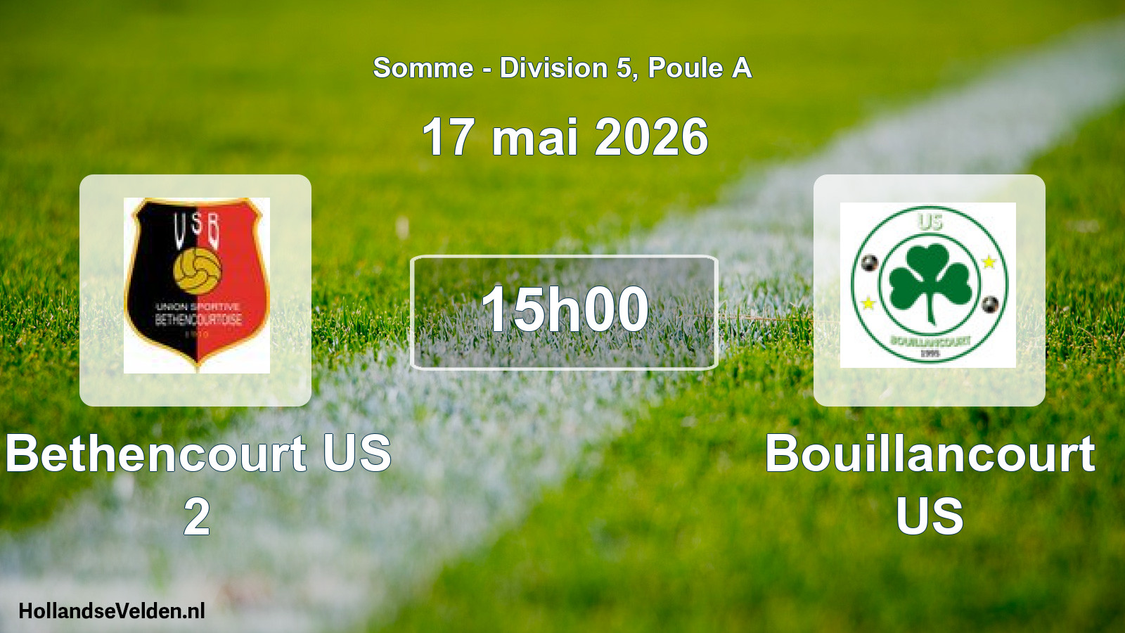Geplande wedstrijd: Bethencourt US 2 - Bouillancourt US (17 mei 2026)