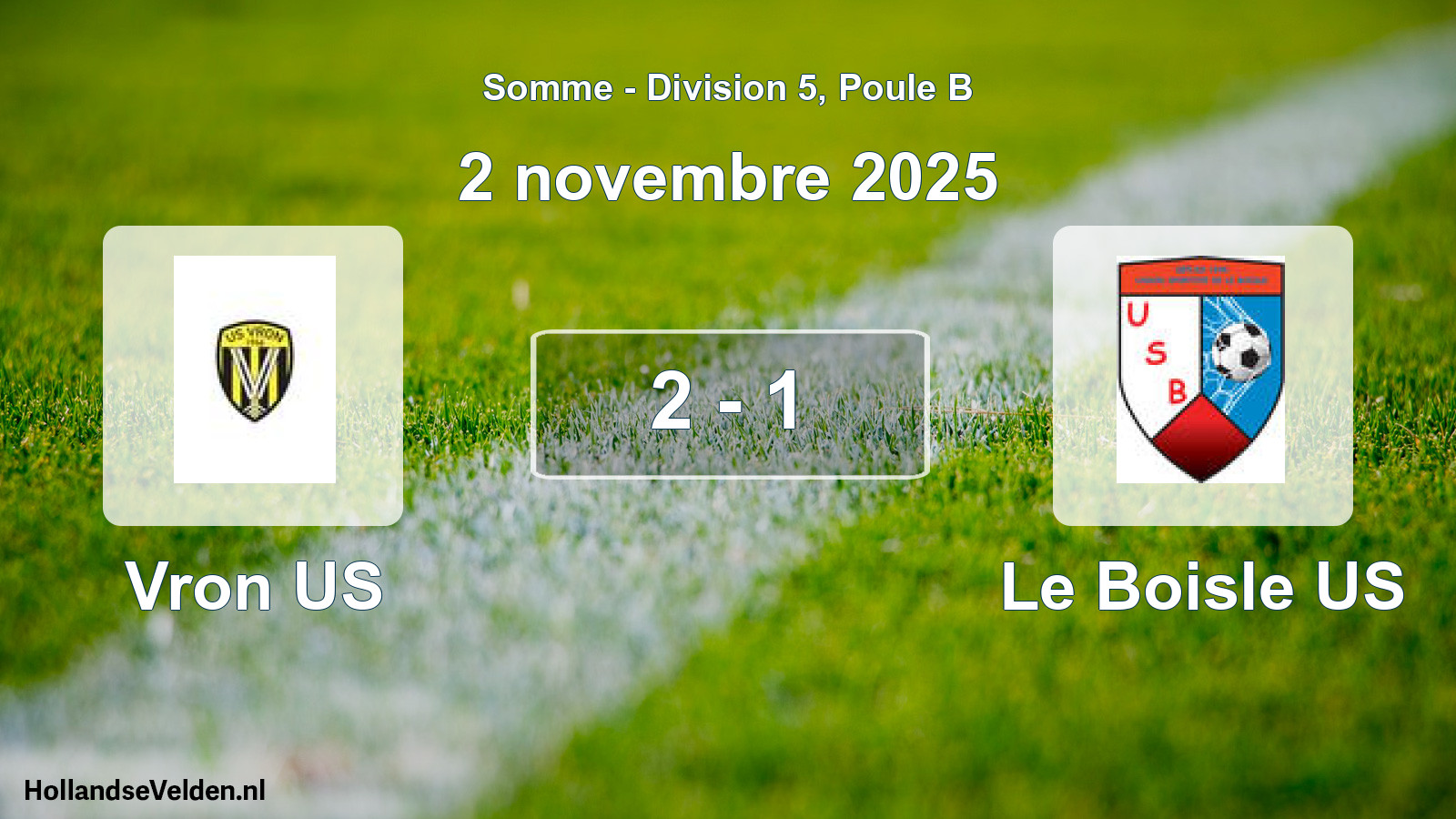 Gespeelde wedstrijd: Vron US - Le Boisle US 2 - 1 (2 november 2025)