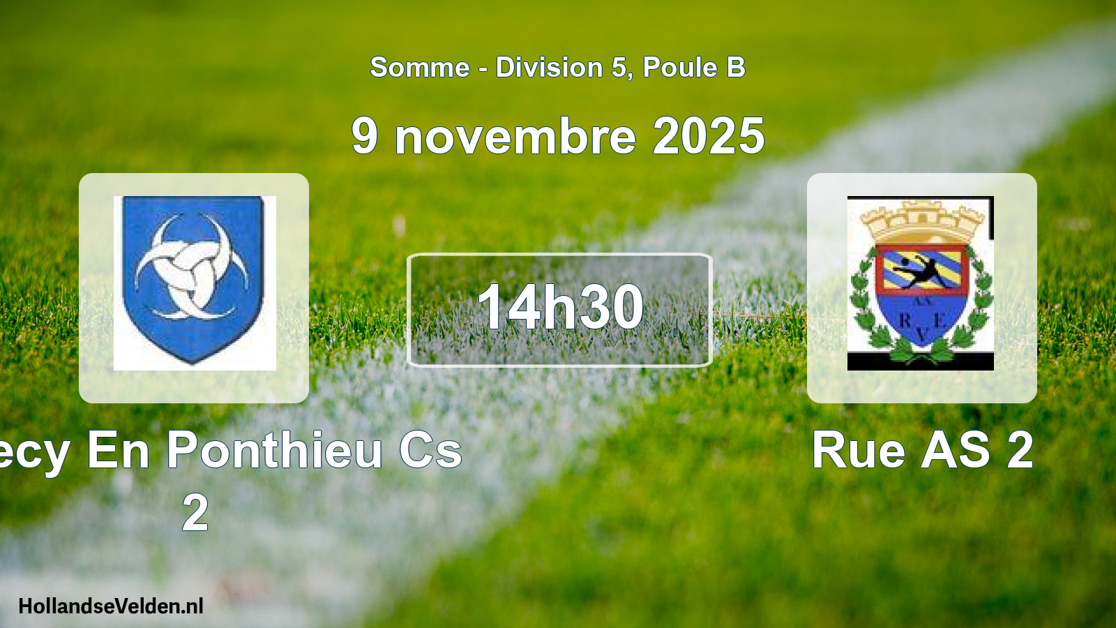 Geplande wedstrijd: Crecy En Ponthieu Cs 2 - Rue AS 2 (9 november 2025)