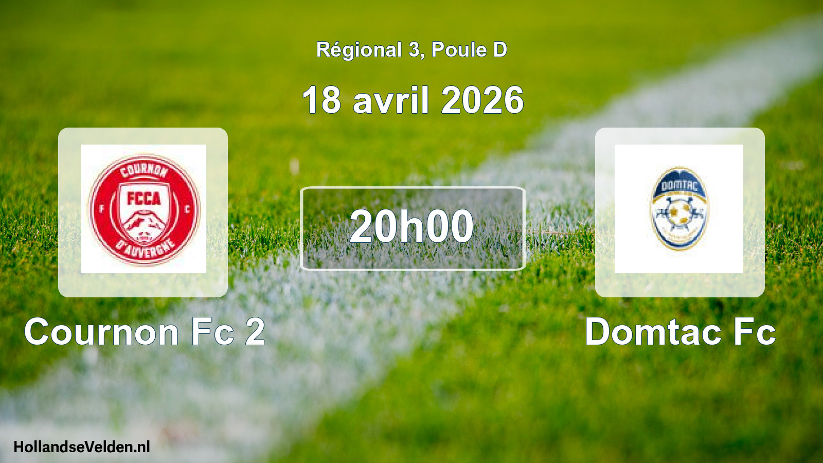 Scheduled Match: Cournon Fc 2 - Domtac Fc (18 April 2026)