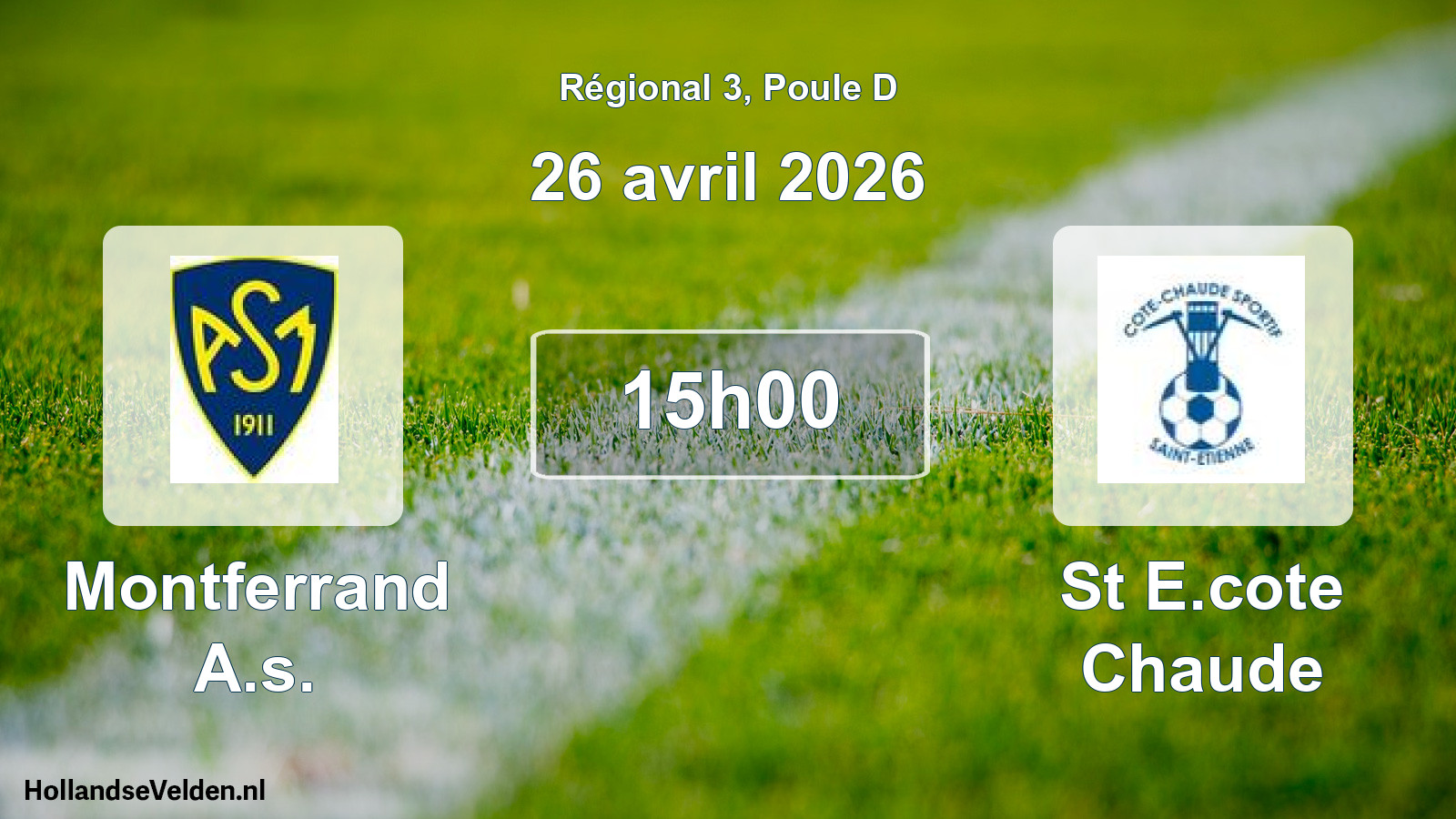 Geplande wedstrijd: Montferrand A.s. - St E.cote Chaude (26 april 2026)