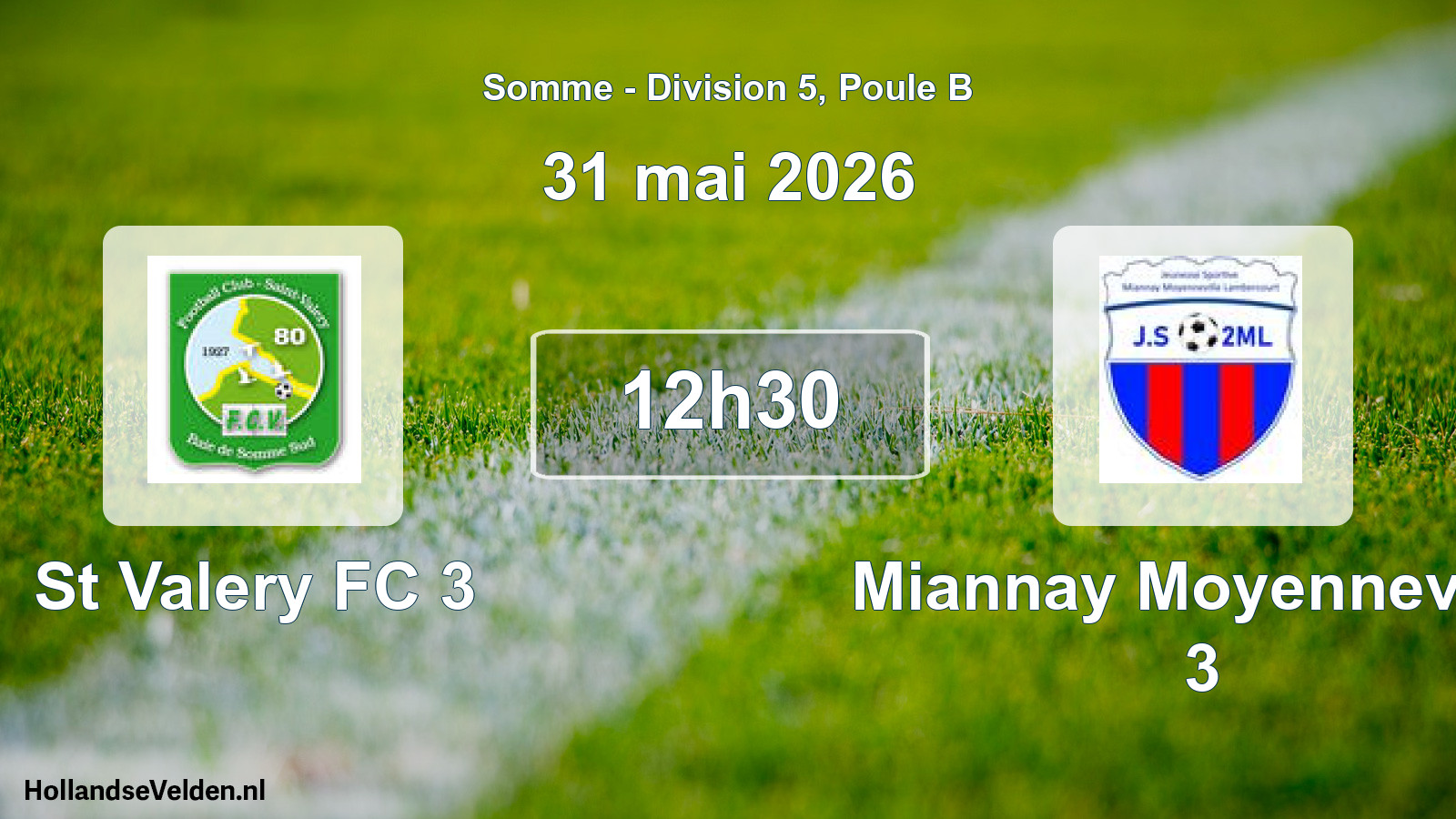 Geplande wedstrijd: St Valery FC 3 - Miannay Moyenneville 3 (31 mei 2026)