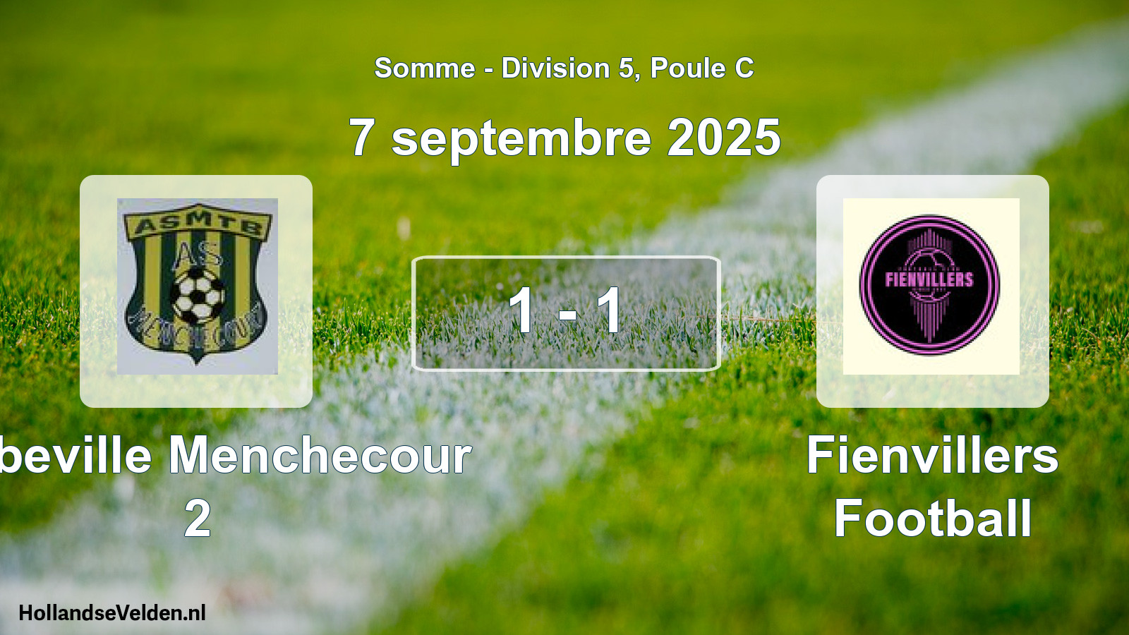 Gespeelde wedstrijd: Abbeville Menchecour 2 - Fienvillers Football 1 - 1 (7 september 2025)
