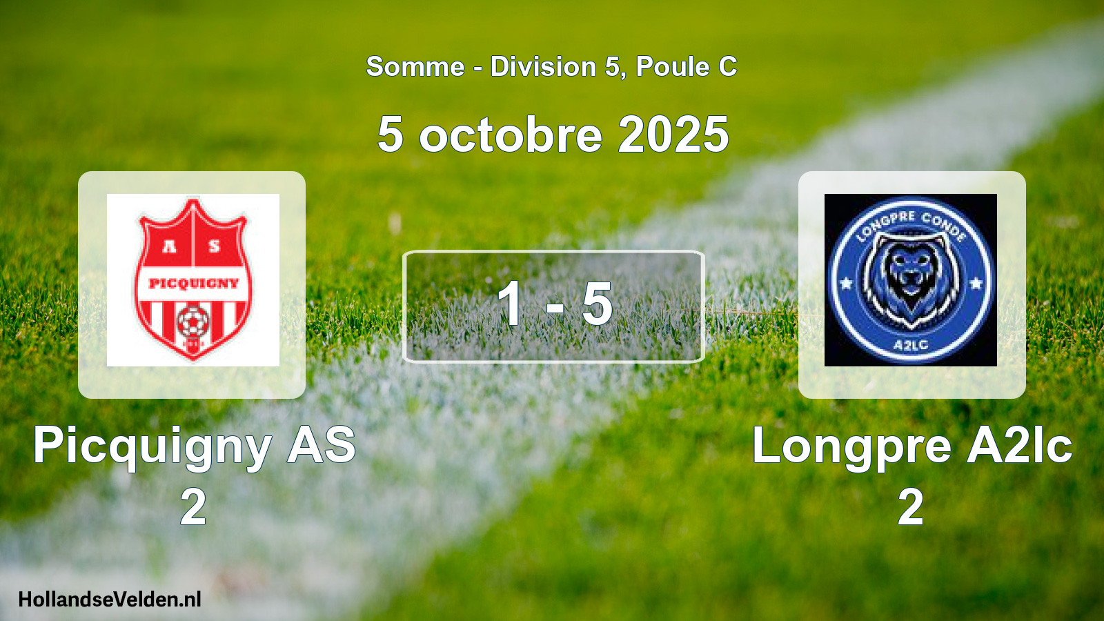 Match joué: Picquigny AS 2 - Longpre A2lc 2 1 - 5 (5 octobre 2025)