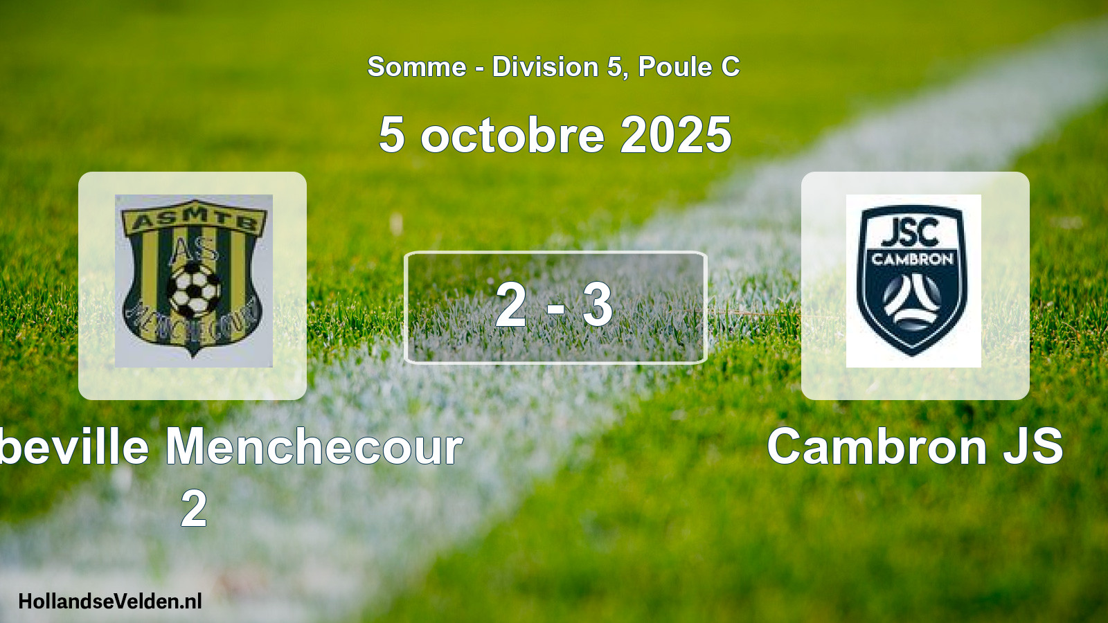 Match joué: Abbeville Menchecour 2 - Cambron JS 2 - 3 (5 octobre 2025)