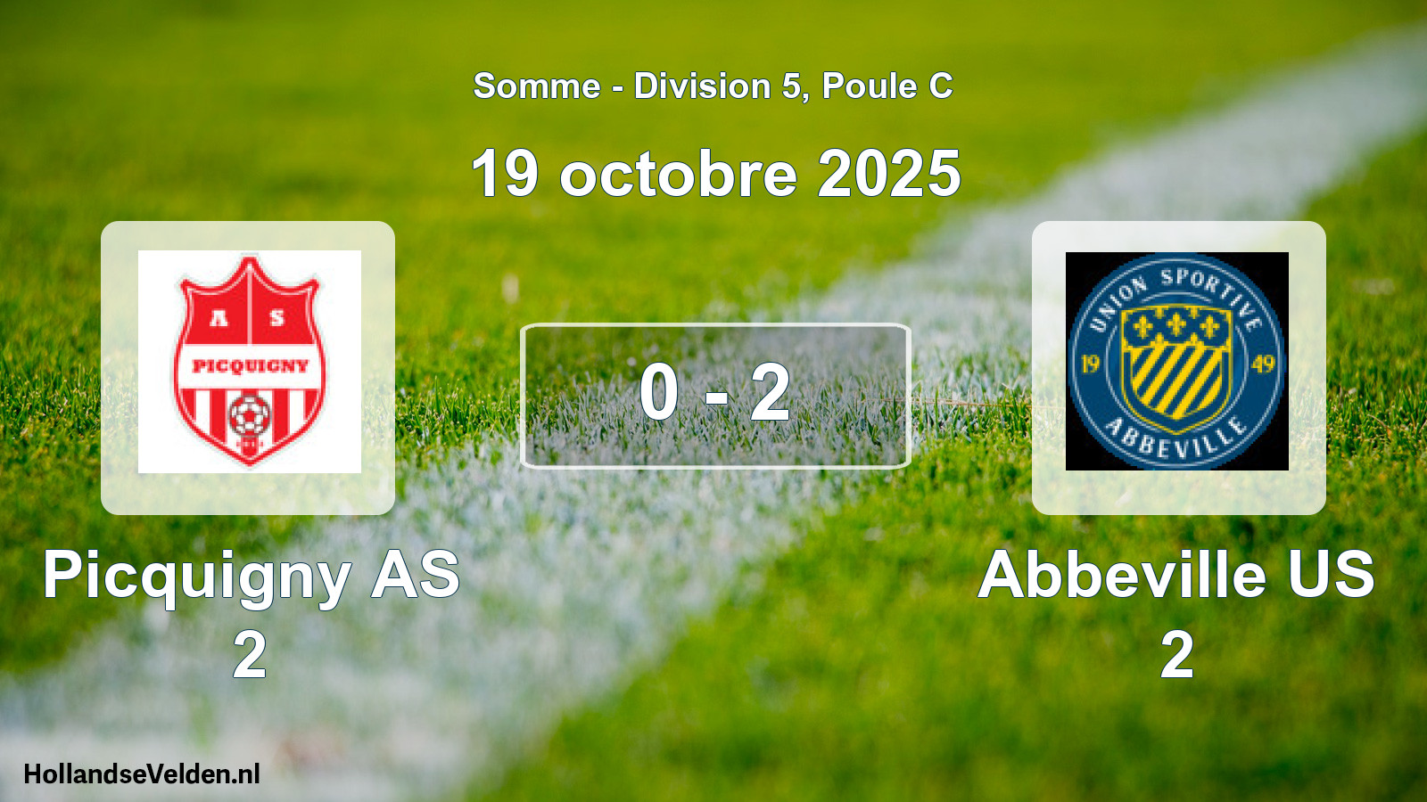 Gespeelde wedstrijd: Picquigny AS 2 - Abbeville US 2 0 - 2 (19 oktober 2025)