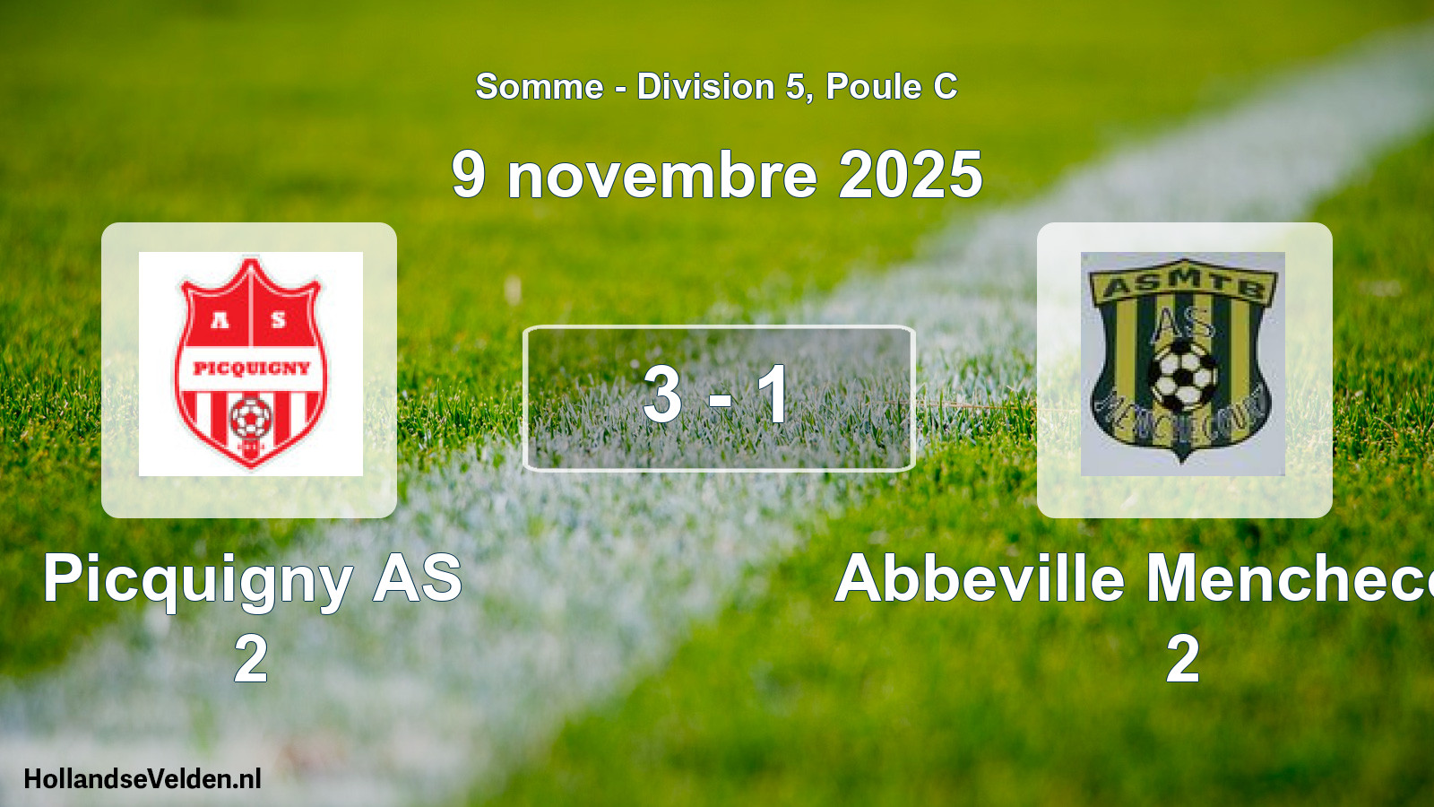 Match joué: Picquigny AS 2 - Abbeville Menchecour 2 3 - 1 (9 novembre 2025)