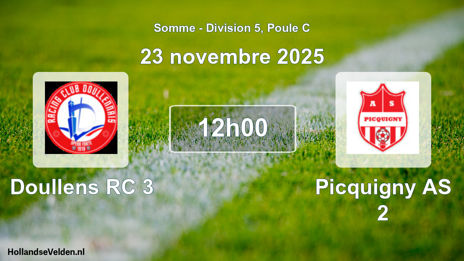 Match programmé: Doullens RC 3 - Picquigny AS 2 (23 novembre 2025)