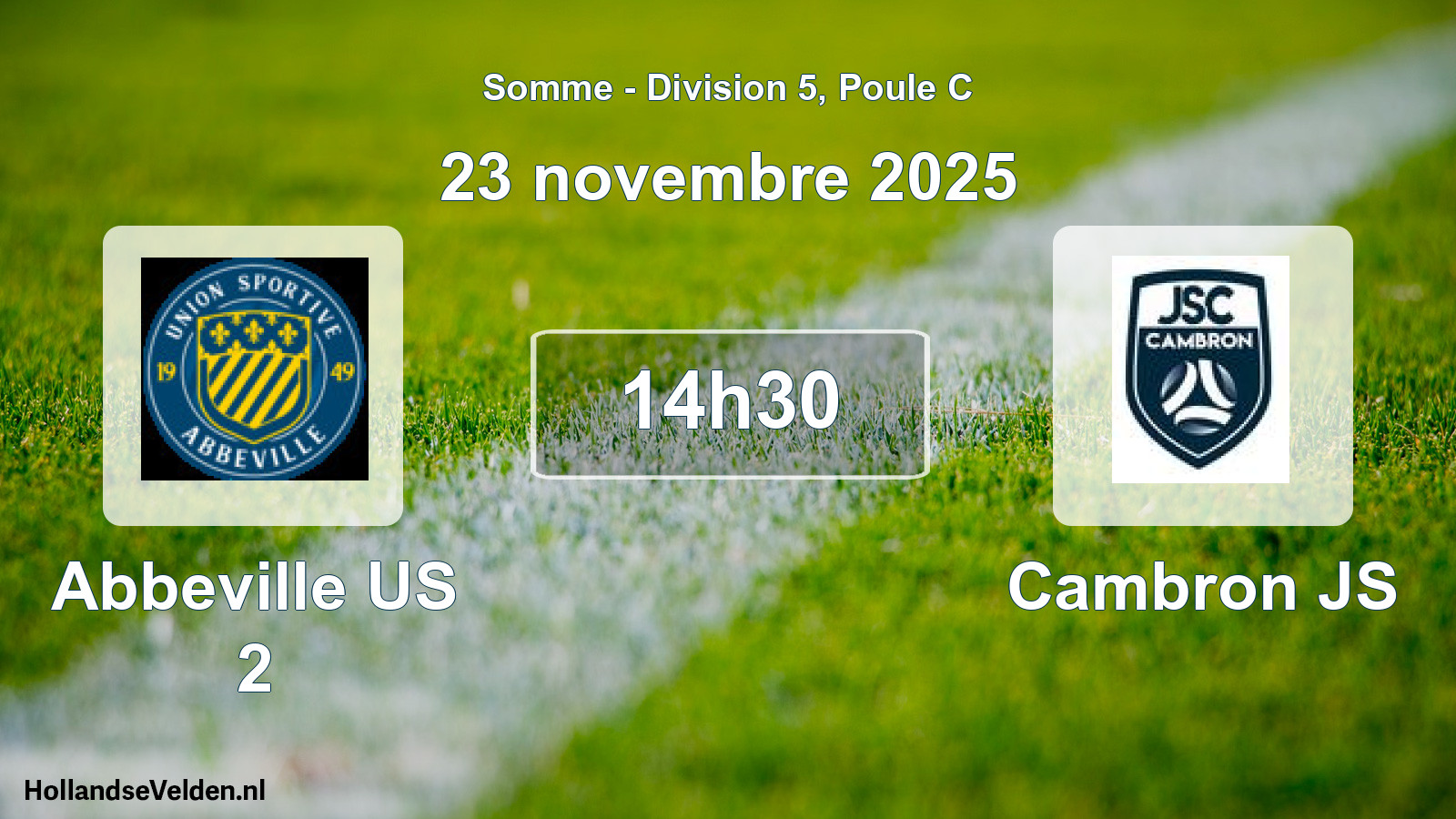 Match programmé: Abbeville US 2 - Cambron JS (23 novembre 2025)