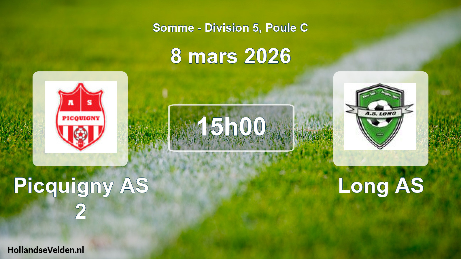 Match programmé: Picquigny AS 2 - Long AS (8 mars 2026)