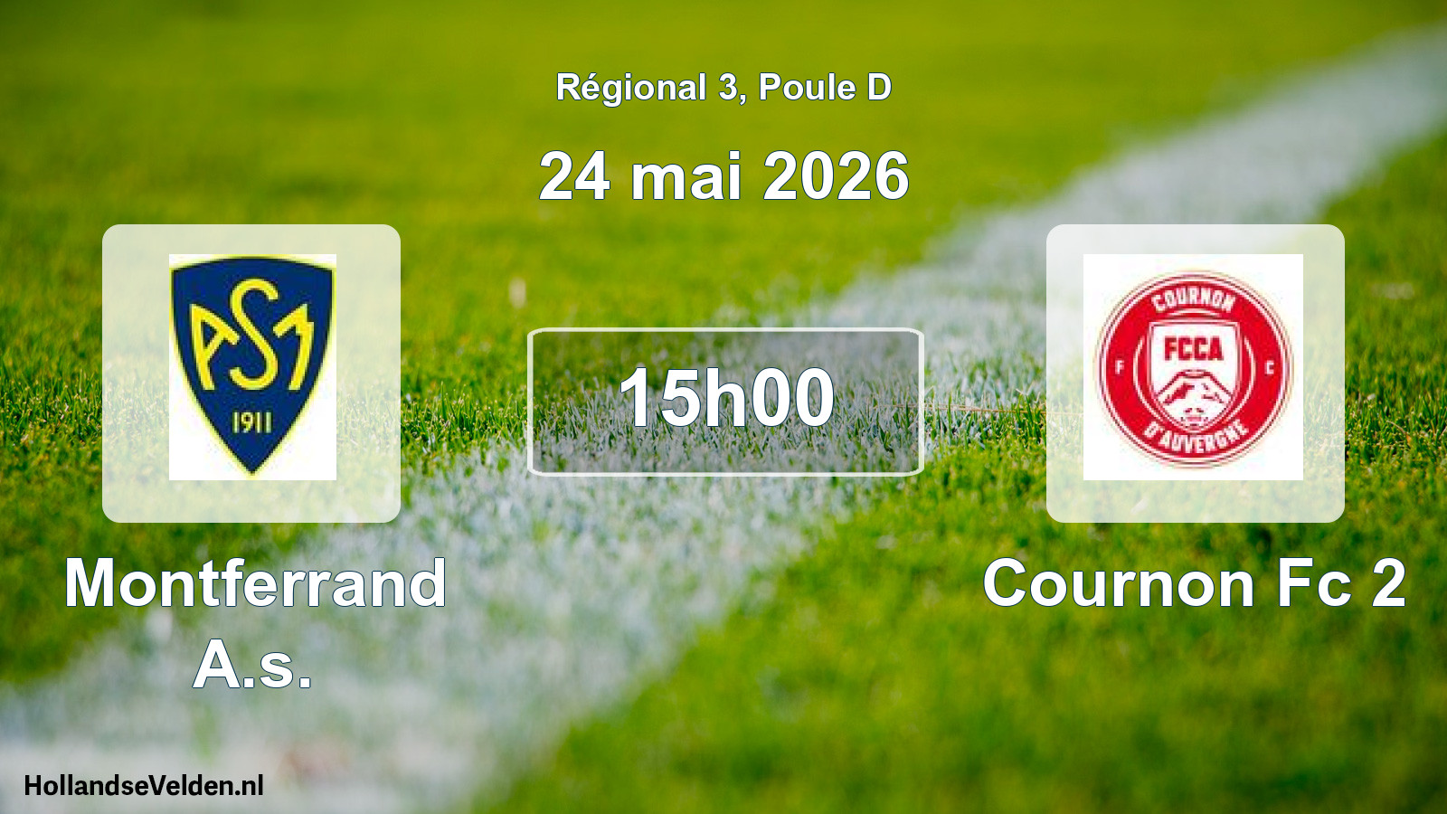 Geplande wedstrijd: Montferrand A.s. - Cournon Fc 2 (24 mai 2026)